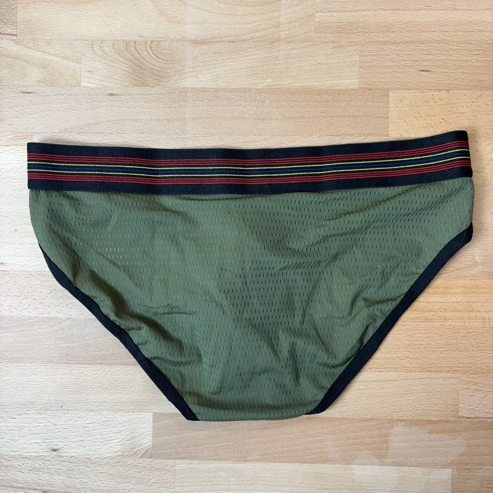 Bike Mesh Brief Men's Medium Olive Green Underwear Jock New